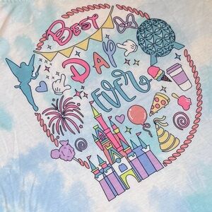 Disney world best day ever parks super soft knit tee women’s cut size XL